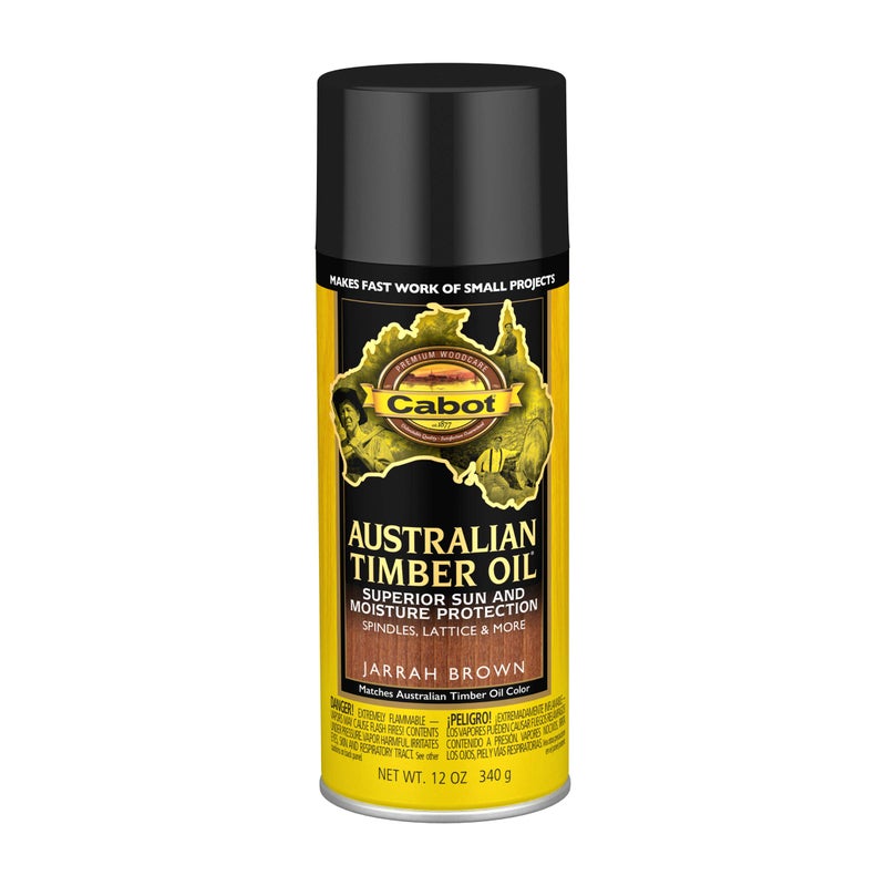 Cabot Australian Timber Oil Wood Stain and Protector, Jarrah Brown, 12 oz Aerosol Can - Image 1